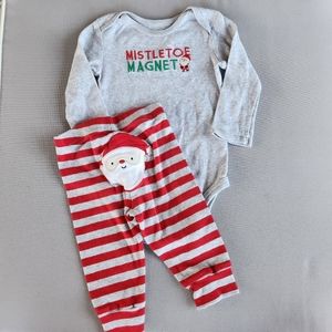 Carters grey mistletoe magnet christmas outfit